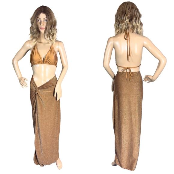 BOOHOO GLITTER TWIST SIDE SARONG SZ M $49 - Picture 3 of 6